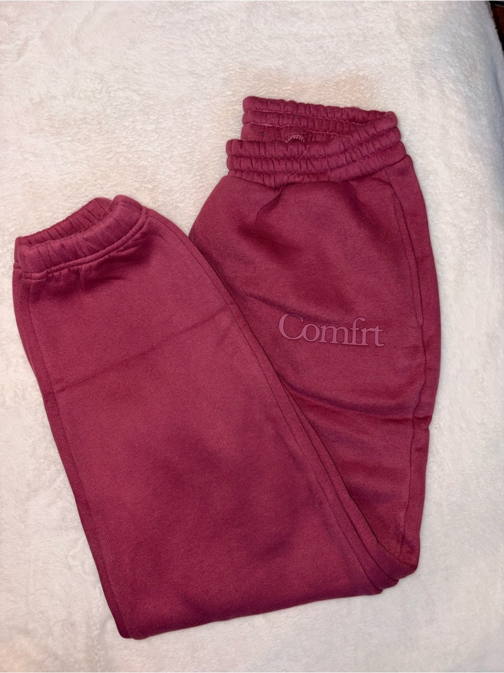 Kids Cozy Burgundy Sweat Joggers with Comfort Embroidery